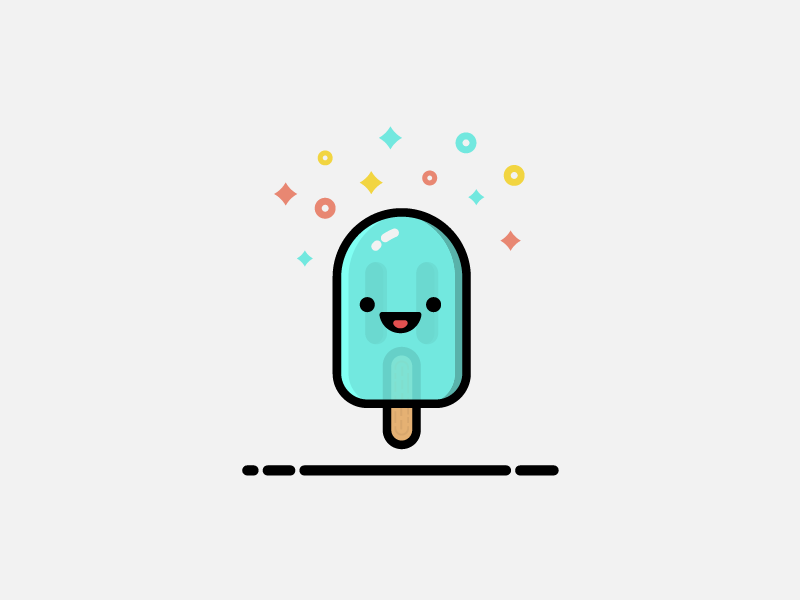 Popsicle fun emblem dessert minimalism design vector flat drawing icon illustration food ice cream