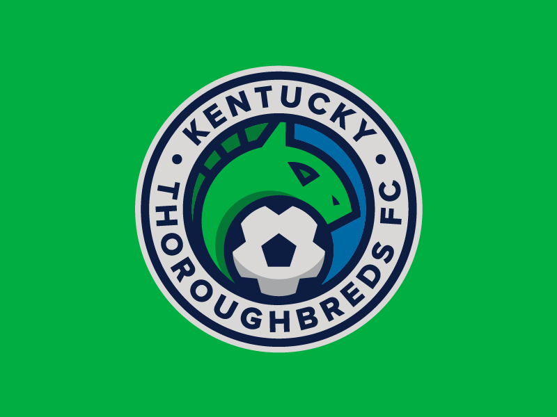 Kentucky Thoroughbreds FC emblem badge identity design flat illustration drawing icon logo sports soccer kentucky