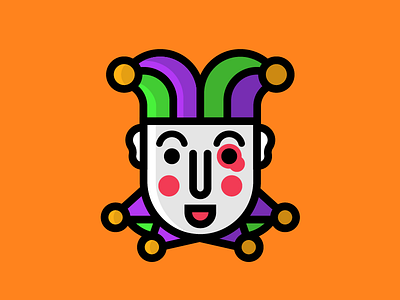 Jester crown design drawing face flat funny icon illustration jester kingdom medieval simple