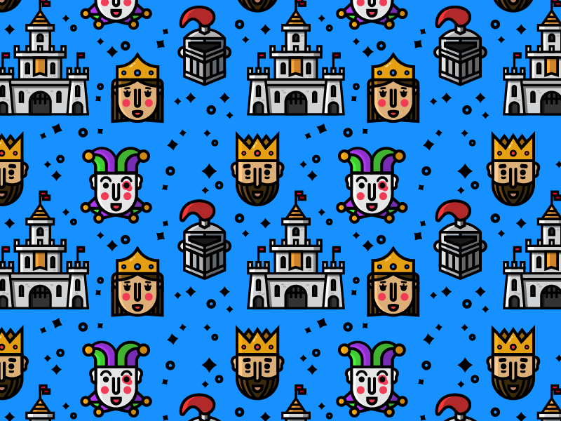 Royal Pattern crown medieval fun flat simple illustration drawing design icon face kingdom pattern