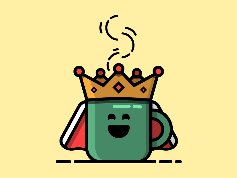Royal-Tea king minimal flat simple badge logo illustration icon drawing funny tea royalty