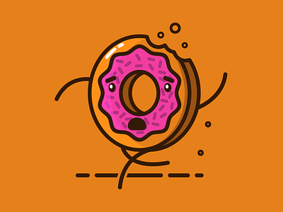 Please Donut Eat Me breakfast cute donut drawing flat food funny icon illustration logo minimal simple