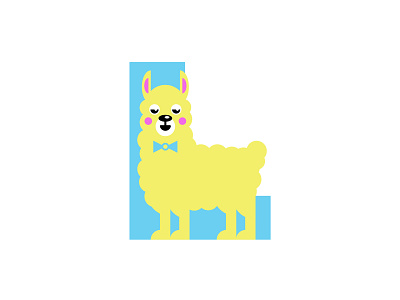 L – Llama 36 days of type animal animal alphabet animal and pet animal art badge emblem flat design graphic design icon l lettering llama llamas logo minimal design simple design type typography zoo