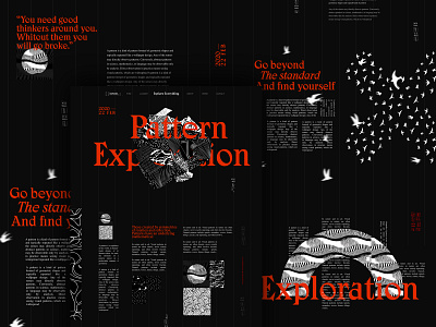 Experiment & Explore african branding code dark design layout pattern serif typography ui ux vector