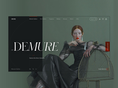 Demure - A golden ratio practice branding composition daily dailyui fashion goldenratio graphic graphic design grid grid layout layout photoshoot practice type typography uidesign website