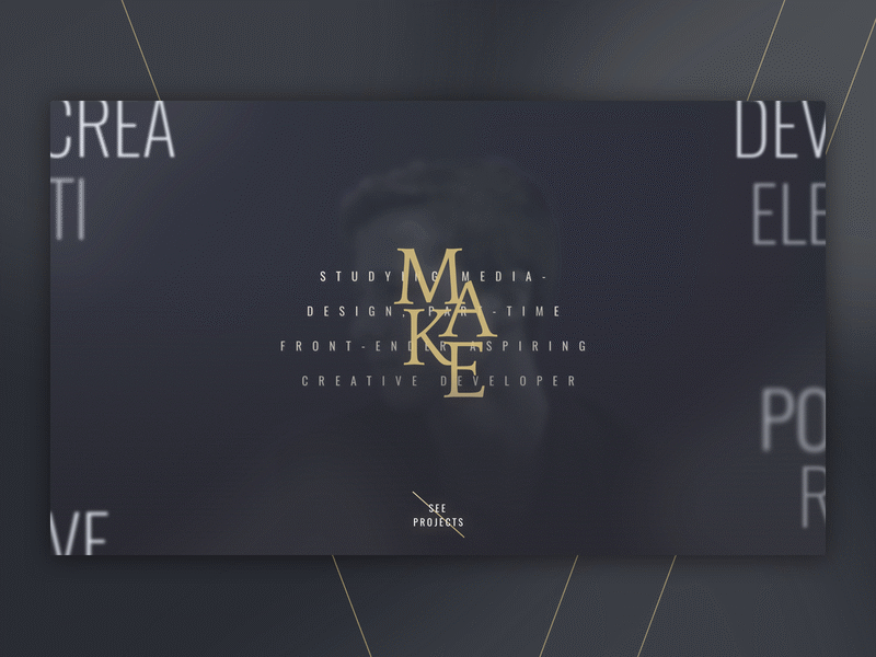 Personal portfolio concept branding concept dark gold logo personal personal branding portfolio typogaphy ui ui ux