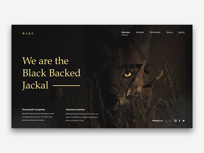 Black Backed Jackal animal company dailyui dark jackal serif ui ux