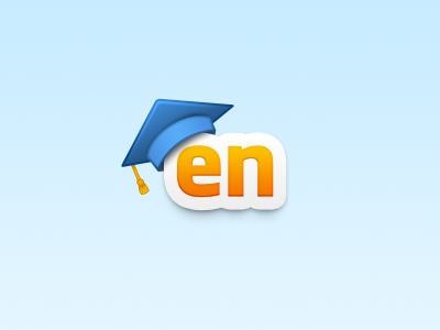 Learn English Logo blue branding education javin ladish logo orange type typography