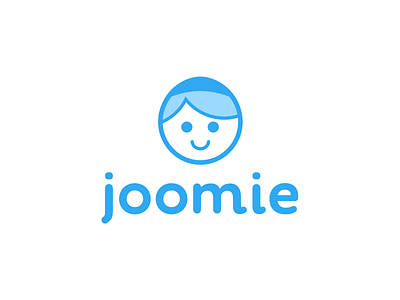 Joomie Branding avatar blue branding cute face font happy javin ladish logo rounded