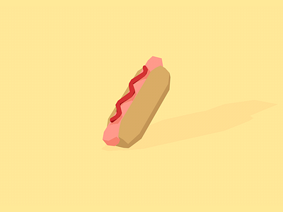 3D Hotdog 3d c4d cinema4d cute flat hotdog javin ladish low poly low-poly yellow