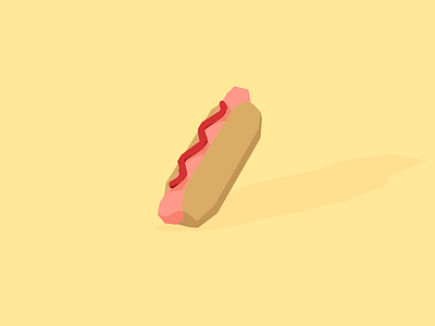 3D Hotdog 3d c4d cinema4d cute flat hotdog javin ladish low poly low poly yellow