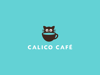 Calico Café Logo branding cafe cat coffee cute identity javin ladish kitten logo tea