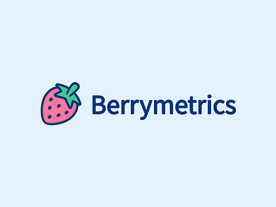 Berrymetrics Logo analytics berry blue branding cute fruit javin ladish logo pink strawberry