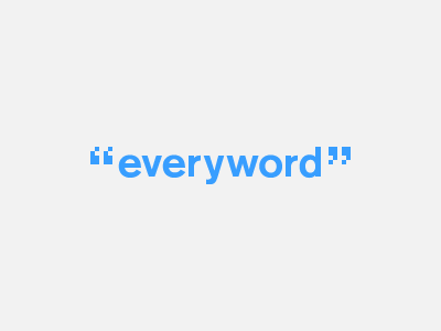 everyword blue logo minimalist pixel