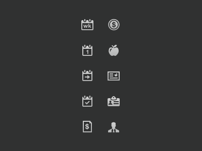 Restaurant Scheduling Icons icon icons interface javin ladish pixels ui vector
