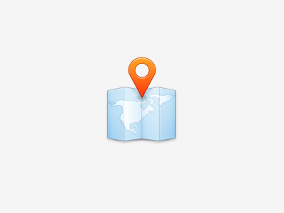 Map Icon blue folded icon illustration javin ladish map orange pin vector world