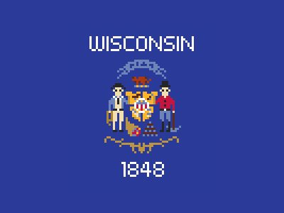 Wisconsin Pixel Flag flag javin ladish pixel art pixels retro wisconsin