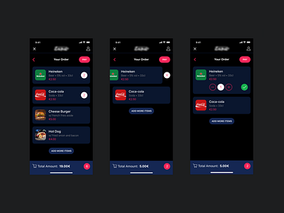 Festival app > basket app basket beer dark theme festival ios items mobiel app music order orders
