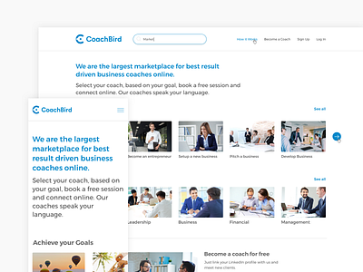 Coachbird website coach coachbird coaching design mobile platform ui ui design userinterface web website