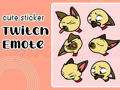 I will draw cute sticker emote twitch for telegram chat animation branding cartoon chat illustration sticker telegram twitch emote vector