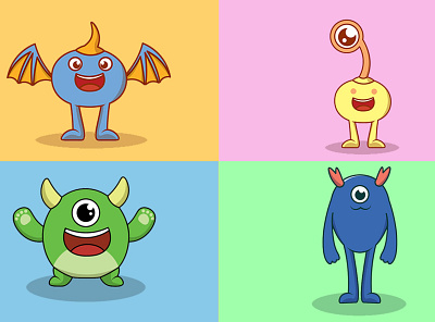 I will make cute monster cartoon character for you branding business cartoon cartoon mascot cute illustration cute mascot cute monster cute vector design design graphic graphic design graphicdesign graphics illustration logo mascot monster