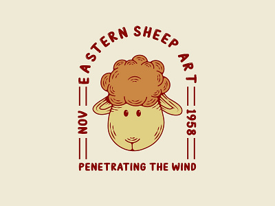 Sheep head Mascot logo - Cartoon Vintage