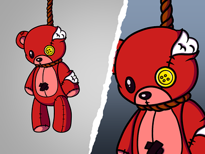 Custom Evil Teddy bear | stitched stuff cartoon