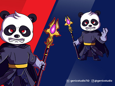 panda star1 - Custom Cartoon character and mascot design cartoon 2d cartoon illustration panda star1