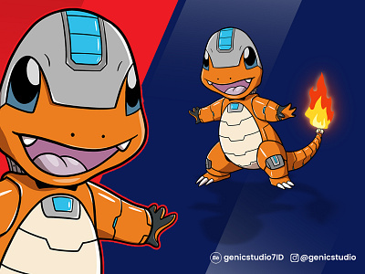 Pokemon Charmander - Custom Cartoon character and mascot design