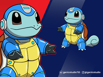 Squirtle - Custom Cartoon character and mascot design cartoon 2d cartoon illustration squirtle