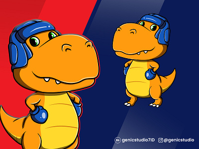 Trex_Boxing Mascot - Custom Cartoon character and mascot design cartoon 2d trex boxing mascot