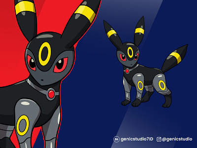 Umbreon - Custom Cartoon character and mascot design cartoon 2d umbreon