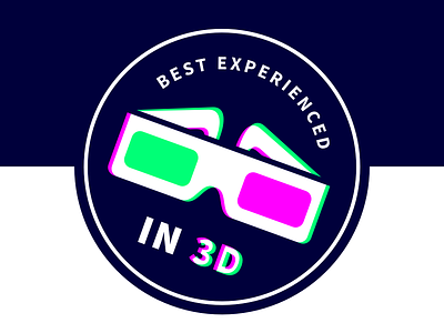 Nordic.js - Best experienced in 3D 3d anaglyph badge branding event icon illustration