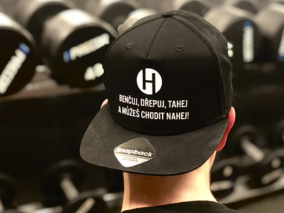 Custom cap for personal trainer with motto