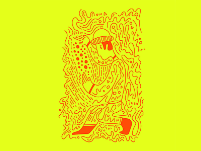 Illusionist abstract illusion illustration magic man orange yellow
