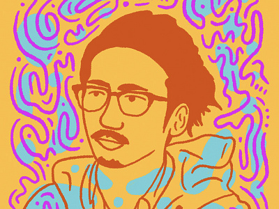 Chill Gaze blue glasses illustration man orange portrait purple yellow