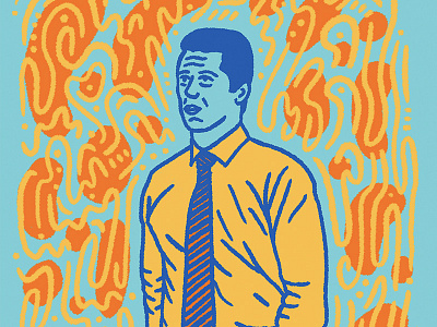 Bizness Attire blue business illustration man orange portrait tie work yellow