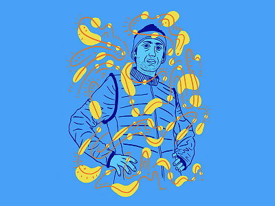 Super Runner blue character fashion illustration man orange portrait runner superhero yellow