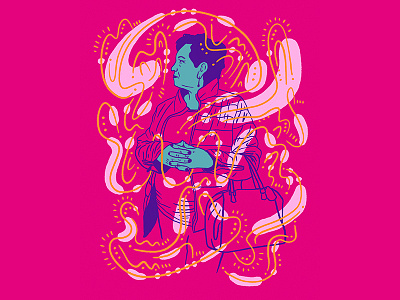 Rosa Mexicano Series • Numero Cuatro blue character fashion illustration mexico pink purse rosa woman yellow