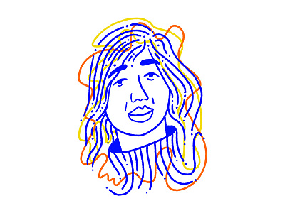 Turtleneckin' blue character hair illustration orange sweater turtleneck woman yellow