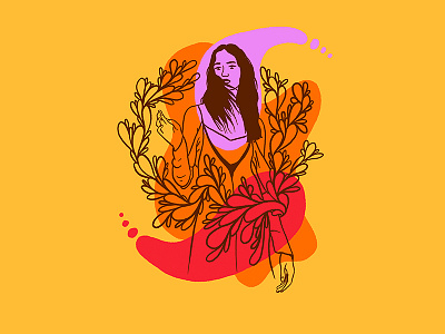 Spirit Guide character fashion guide illustration orange pink portrait red spirit woman yellow