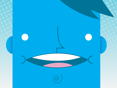 Blue Face blue character face head illustration