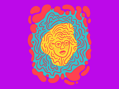 Ripple Two blue character face freckles glasses illustration man portrait purple red yellow