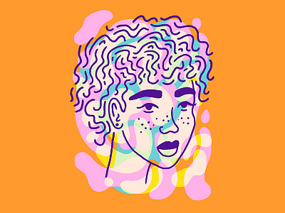 Degrees blue character face illustration orange pink portrait purple white woman yellow