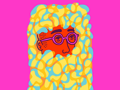 Defence blue character face glasses illustration inktober inktober2018 man orange pink portrait yellow