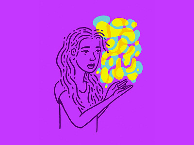 Loyal abstract blue character illustration inktober inktober 2018 man portrait purple woman yellow