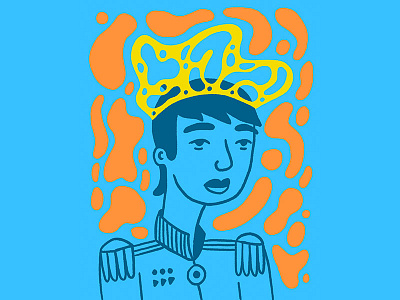 🤴Charming blue character charming crown face illustration inktober inktober2018 man orange portrait prince yellow