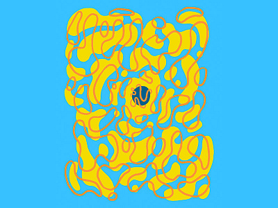 Power abstract blue illustration inktober inktober 2018 orange power shapes yellow