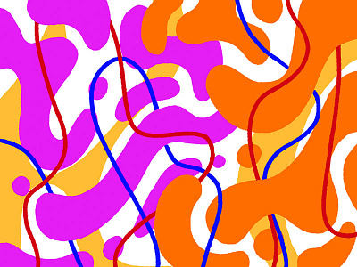 Connection abstract blue connection illustration inktober inktober2018 orange pink red shapes