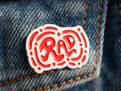 Rad Enamel Pins enamel fashion lettering pin red white